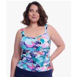 Profile by Gottex Women’s Holi Plus Size Abstract Floral Print Tankini -22W
